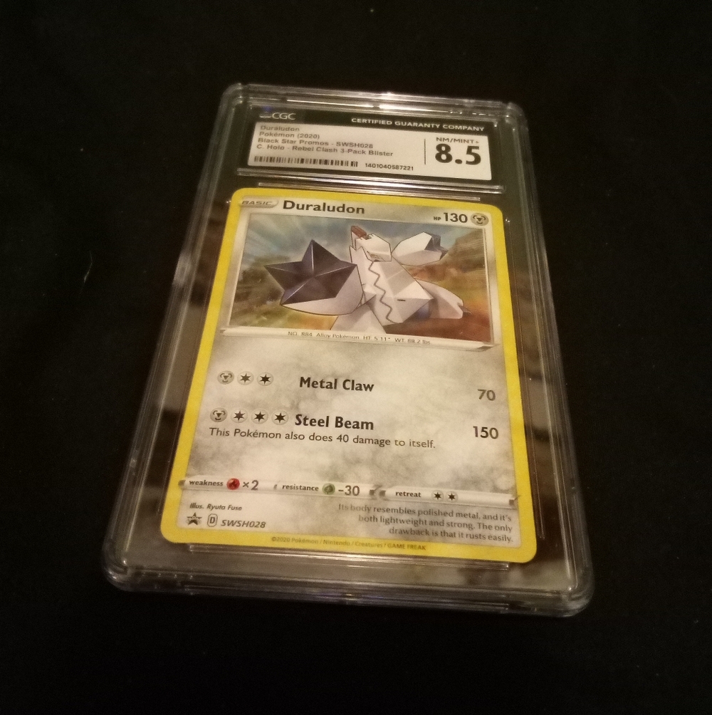 2020 Pokemon Duraludon Black Stars Promo SWSHO028 Rebel Clash 3 Pack Blister 8.5
